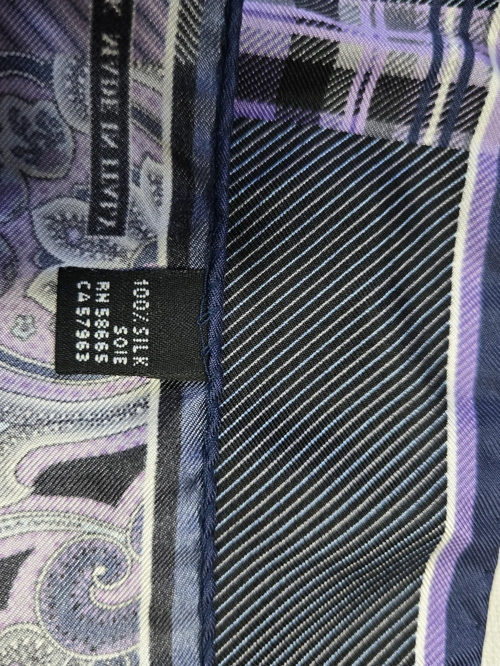 Silk Purple Patchwork Paisley Scarf